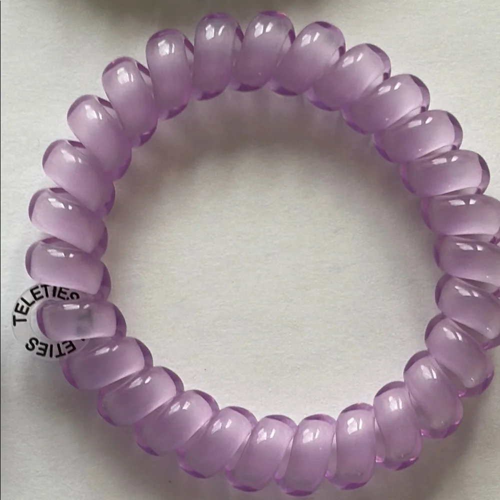Teleties Pink and White Spiral Hair Ties